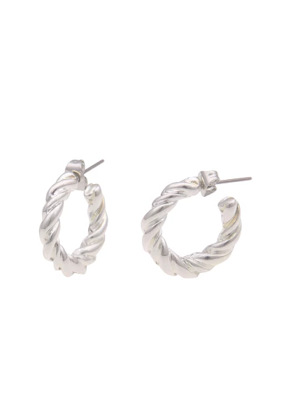 Leslii Ohrringe Creolen Hochglanz Swirl in Silber Zeitbegrenzte Promotion