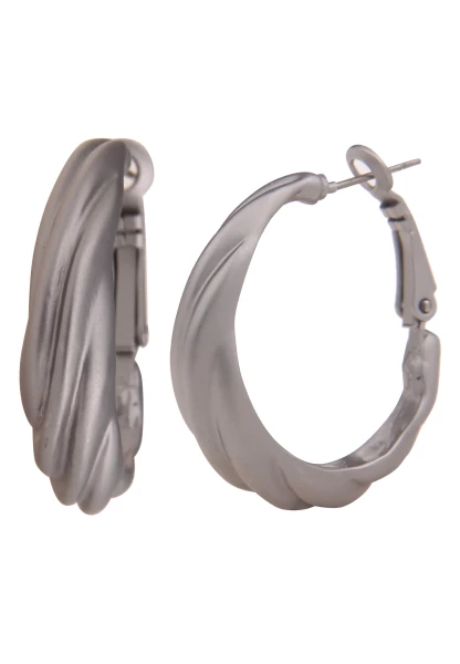 -50% SALE! Leslii Damen-Ohrringe Creolen Muster Matt-Look Silber Bis zu 55% Rabatt