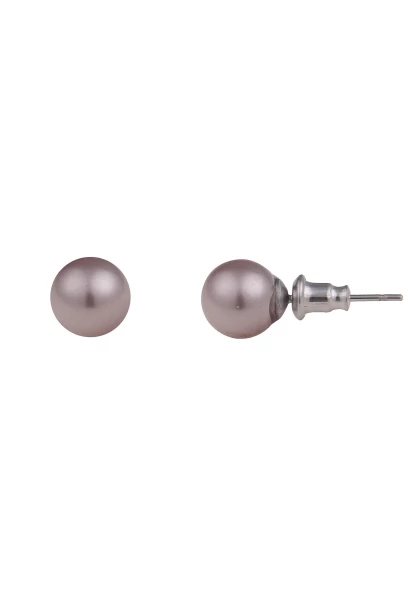 Leslii Damen-Ohrringe Gloria hellbraune Perlen-Ohrringe Ohrstecker Modeschmuck Braun Begrenzt auf 3 Tage