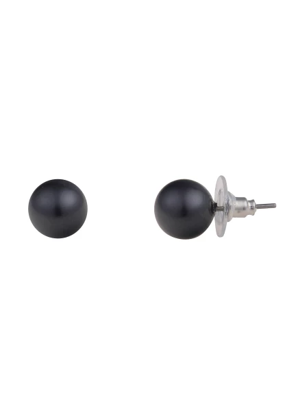 Leslii Damen-Ohrringe Frida schwarze Perlen-Ohrringe Ohrstecker Modeschmuck Schwarz Black Friday Preise