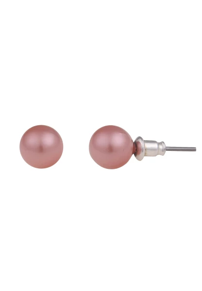 Leslii Damen-Ohrringe Cynthia rosane Perlen-Ohrringe Ohrstecker Modeschmuck Rosa Im Verkauf