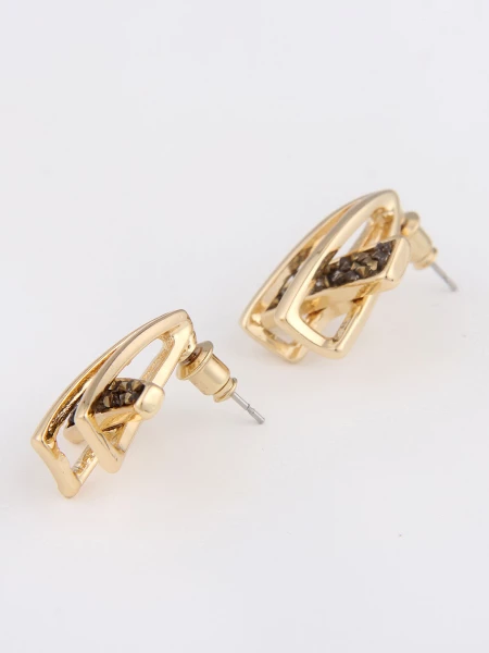 Leslii Damen-Ohrringe Yvonne Statement Glitzer goldene Ohrstecker Modeschmuck-Ohrringe Gold 50% Rabatt für begrenzte Zeit