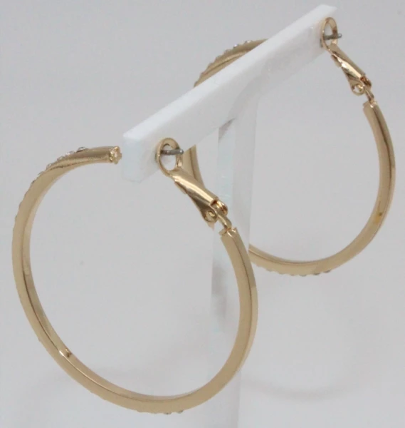 Leslii Damen-Ohrringe Glitzer Creolen Strass-Ohrringe Modeschmuck-Ohrringe Ohrschmuck Gold 2025