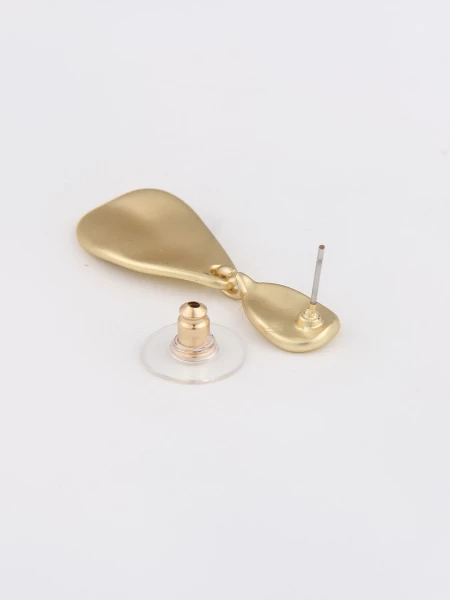 Leslii Ohrstecker doppelter Tropfen Ohrringe Gold Matt Outlet