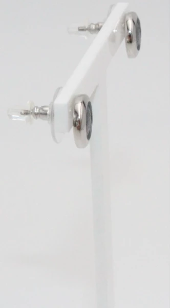 Leslii Damen-Ohrringe Ohrstecker Classic silberne Modeschmuck-Ohrringe graues Muster Silber Grau Verkauf