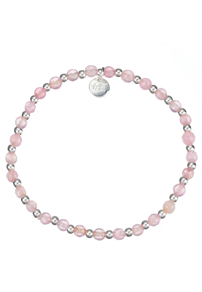 Leslii Armband Stein Kugeln Stretch in Silber Rosa Heißer Verkauf
