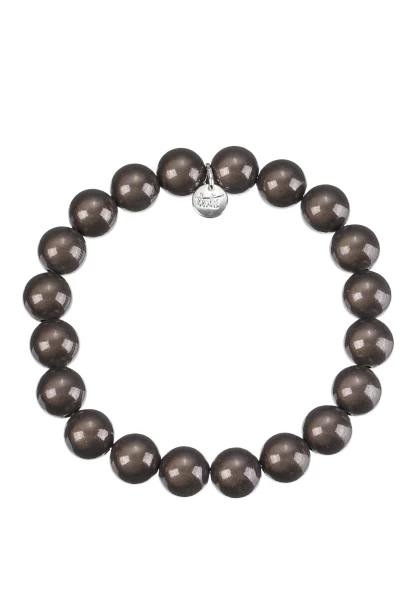 Leslii Reflective Pearl Perlen-Armband Magic 3D-Effekt Ø 10mm in Taupe VIP-Rabatte