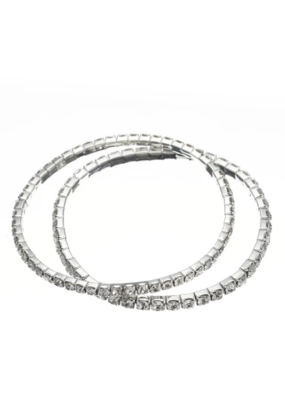Leslii Armband Set Kristall Silber Weiß Tiefpreis