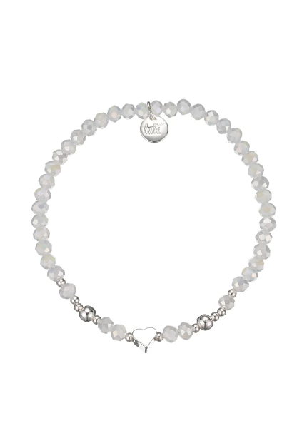 Leslii Damen-Armband Karoline Kristall Glasperlen dehnbar Weiß Sonderangebot der Fabrik