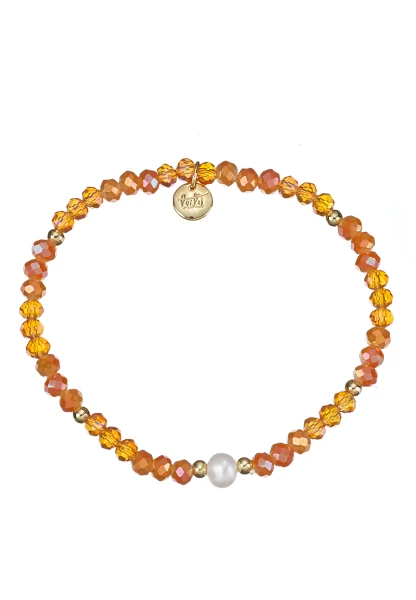 Leslii Armband Kylie Kristall Perle Cognac Braun Angebote