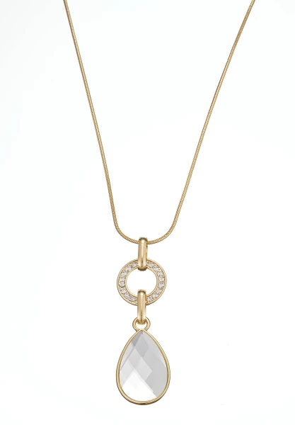 Leslii lange Halskette gold Kristallträne Flash Sale