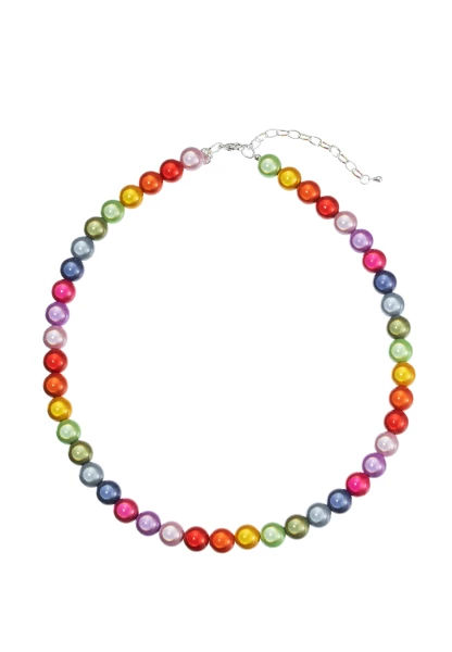 Leslii Reflective Pearl kurze Perlen-Kette Magic 3D-Effekt Ø 10mm Regenbogen Bunt Online Shopping