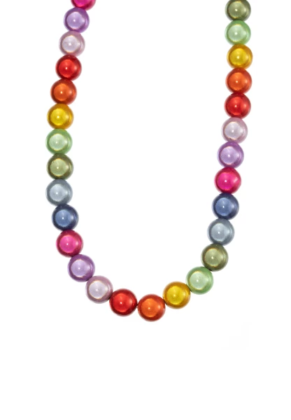 Leslii Reflective Pearl kurze Perlen-Kette Magic 3D-Effekt Ø 10mm Regenbogen Bunt Online Shopping