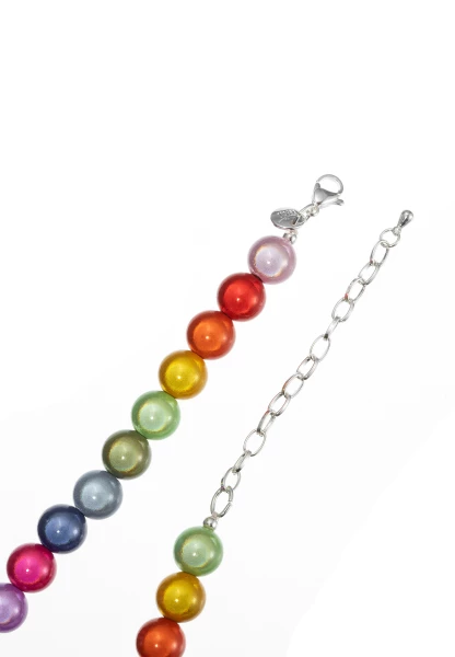 Leslii Reflective Pearl kurze Perlen-Kette Magic 3D-Effekt Ø 10mm Regenbogen Bunt Online Shopping