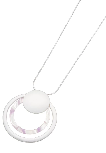 Leslii Lange Kette Ring-Anhänger Matt Silber Lila Cyber Monday