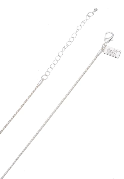 Leslii Lange Kette Ring-Anhänger Matt Silber Lila Cyber Monday