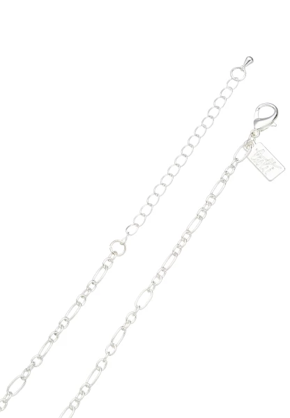 Leslii Lange Halskette Natursteine Silber Blau Weihnachtsangebot