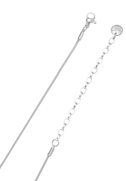 Leslii kurze Schlangenkette Strasskreis | Silber Jubiläumsangebot