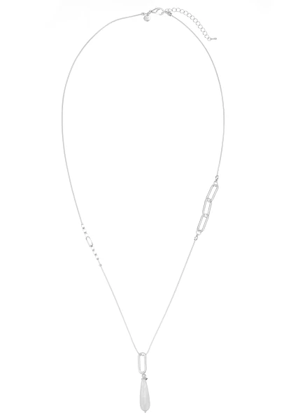 Leslii lange Schlangenkette Stone | Silber Lagerräumung