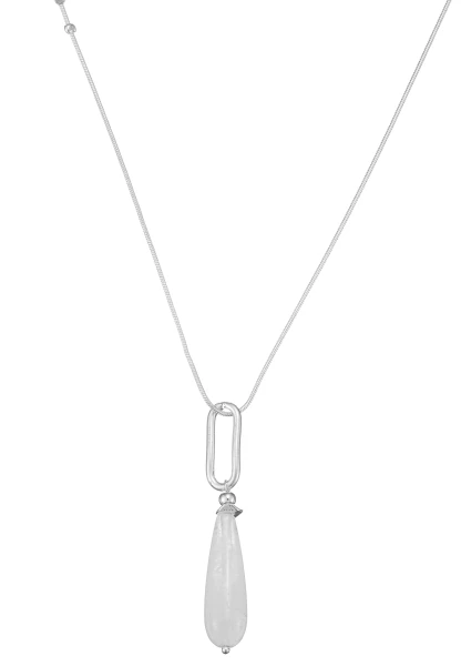 Leslii lange Schlangenkette Stone | Silber Lagerräumung