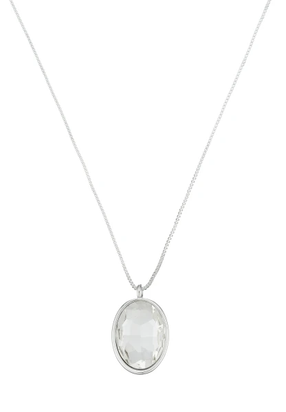 Leslii Lange Kette Oval Glasstein Silber Letzte 3 Tage