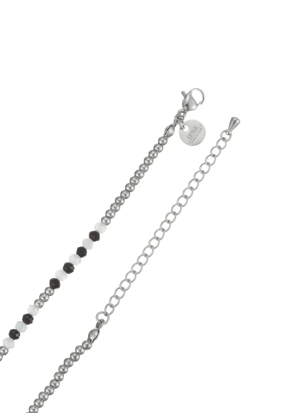 Leslii Kurze Kette Glasperlen Edelstahl Schwarz Weiß Letzte 2 Tage