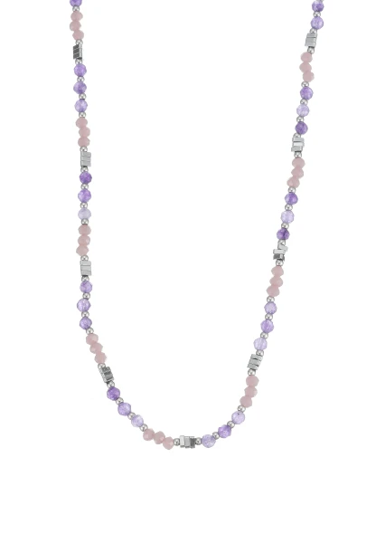 Leslii Kurze Kette Natursteine Stainless Steel Lila Bis zu 50% Rabatt
