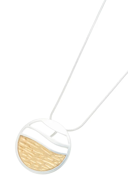 Leslii Lange Halskette Bicolor Anhänger Silber Gold Discount Store für neue Produkte