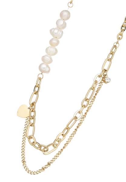 Leslii Kurze Layering-Kette Herz Gold Riesige Rabatte