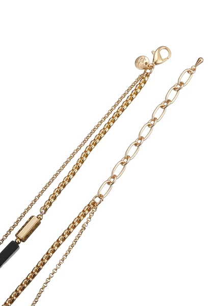 Leslii Kurze Halskette Layering Steine Gold Black Friday Preise