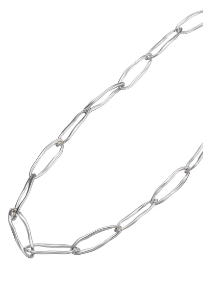 Leslii Kurze Halskette Oval Glieder Collier Silber Rabatte dieses Monats