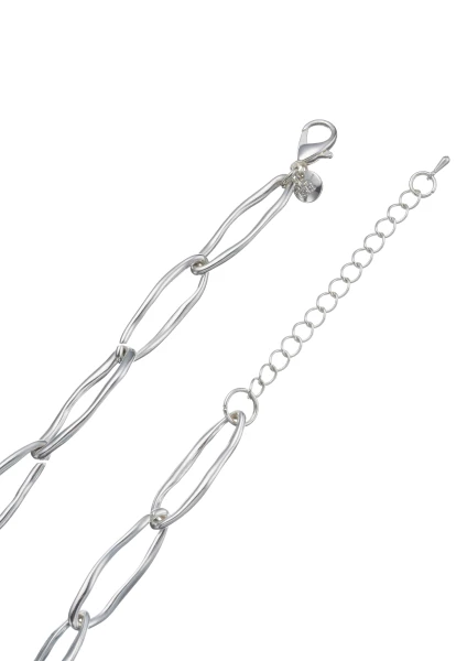 Leslii Kurze Halskette Oval Glieder Collier Silber Rabatte dieses Monats