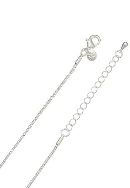 Leslii Lange Kette Perlmutt Anhänger in Silber im Angebot