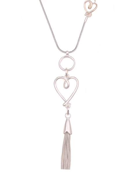 -50% SALE Leslii Lange Halskette Bicolor Herzen in Silber Rosé Online Shopping