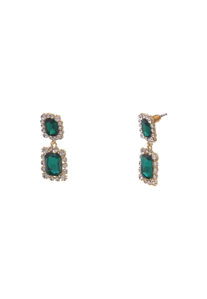 -50% SALE Leslii Ohrringe Ohrhänger Glitzer Statement in Gold Grün Valentinstagsangebot