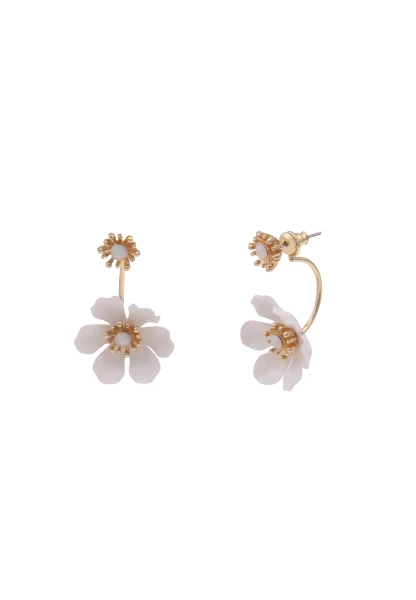 -50% SALE Leslii Ohrringe Ohrstecker Statement Blüte Gold Weiß Jubiläumsangebot