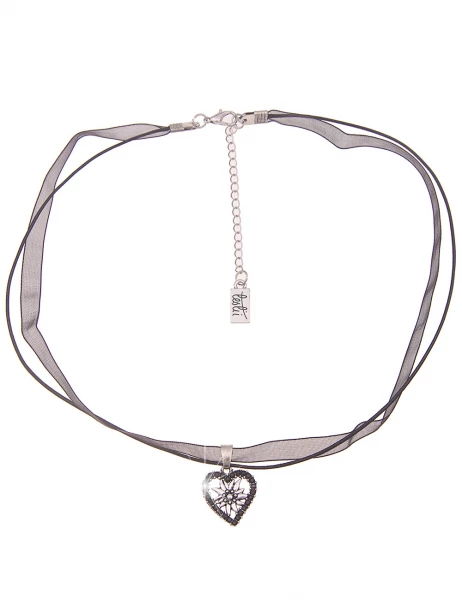 -50% SALE Leslii Damen-Kette Edelweiß Herz-Kette Dirndl Oktoberfest kurze Kette Modeschmuck Schwarz Tägliche Deals