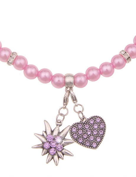 -50% SALE Leslii Damen-Kette Heidi Edelweiß Herz-Kette Dirndl Oktoberfest kurze Kette Modeschmuck Ro Sonderangebote