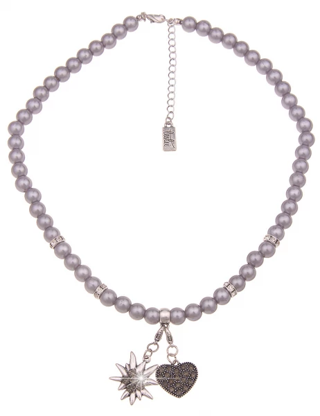 -50% SALE Leslii Damen-Kette Heidi Edelweiß Herz-Kette Dirndl Oktoberfest kurze Kette Modeschmuck Gr Riesige Ersparnisse