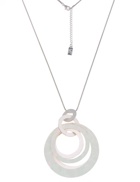 -50% SALE Leslii Lange Halskette Nicole Matt Ring in Silber Mint Sonderangebot der Fabrik