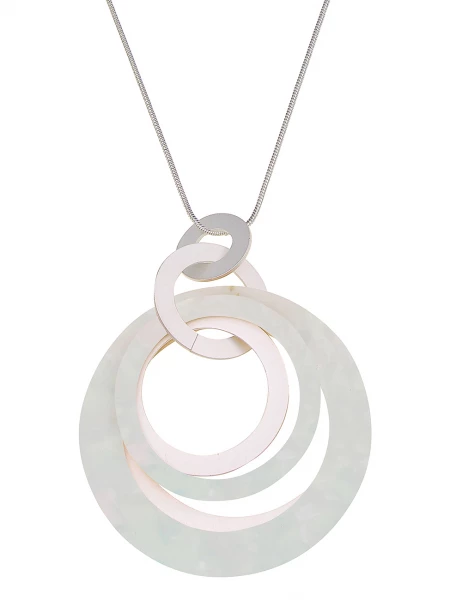 -50% SALE Leslii Lange Halskette Nicole Matt Ring in Silber Mint Sonderangebot der Fabrik