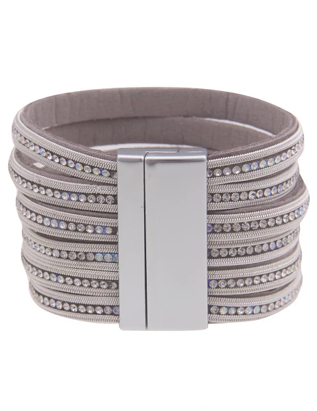 Leslii -50% SALE Armband XXL Glitzer in Silber Weiß Fabrikladen