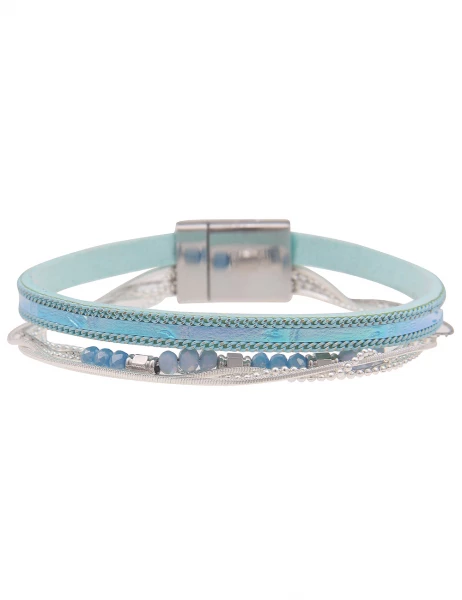 -50% SALE Leslii Armband Metallic Glasperlen in Silber Blau 50% Rabatt für begrenzte Zeit