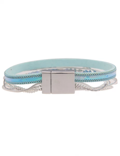 -50% SALE Leslii Armband Metallic Glasperlen in Silber Blau 50% Rabatt für begrenzte Zeit