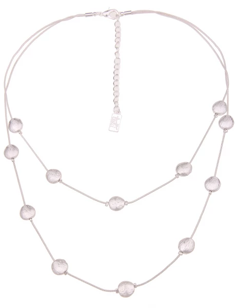 -50% SALE Leslii Kurze Halskette Muster Rund in Silber Rabatte dieses Monats