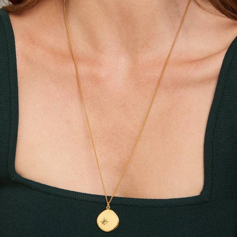 Mosuo Jewellery Geburtsstein Halskette August- Vermeil & Peridot Blitzverkäufe