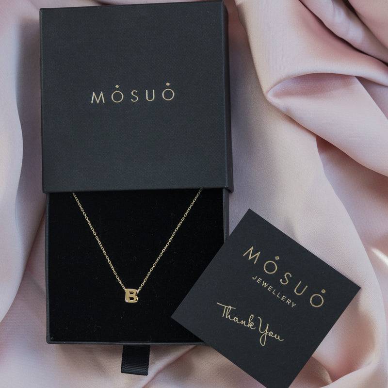 Mosuo Jewellery Diamant Buchstaben Halskette “B” - Vermeil Kostenloser Versand international