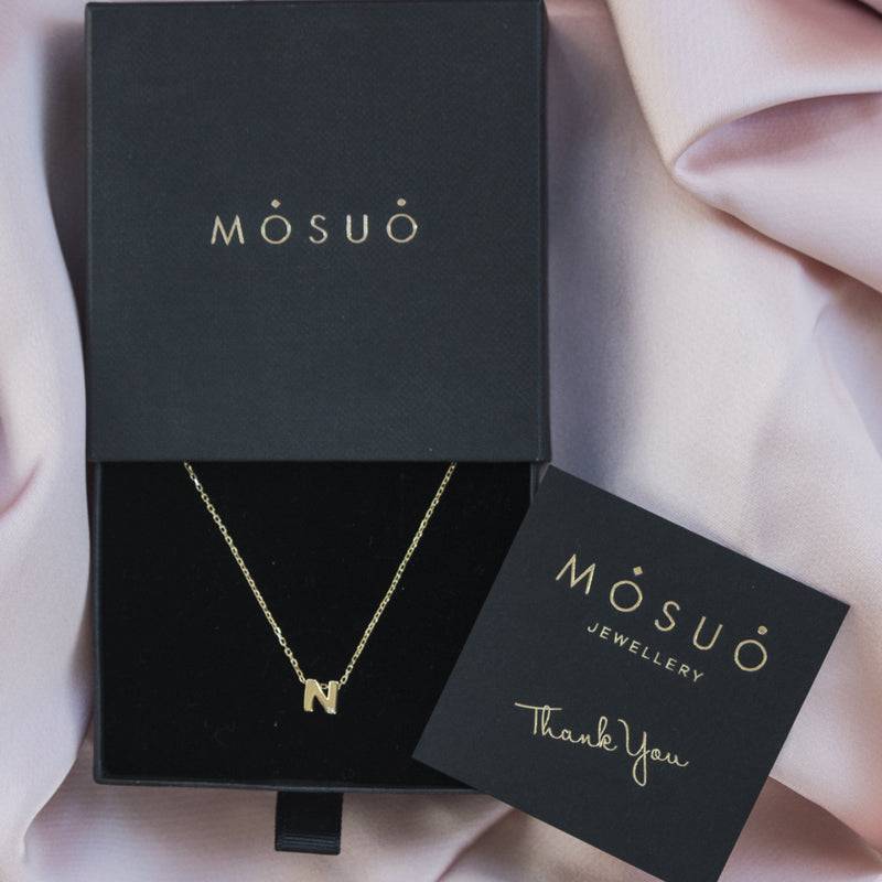 Mosuo Jewellery Diamant Buchstaben Halskette “N” - Vermeil Auslauf