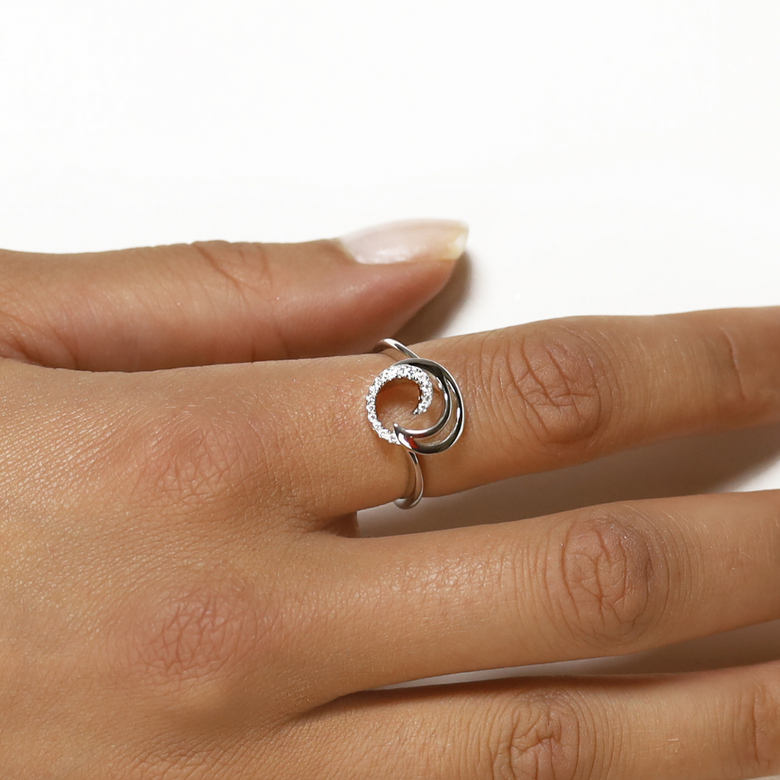 Nana Kay Swinging Silver Ring Waves Fabrikverkauf