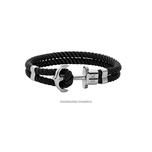 Paul Hewitt PHREP Armband Silber Schwarz Saisonschlussverkauf
